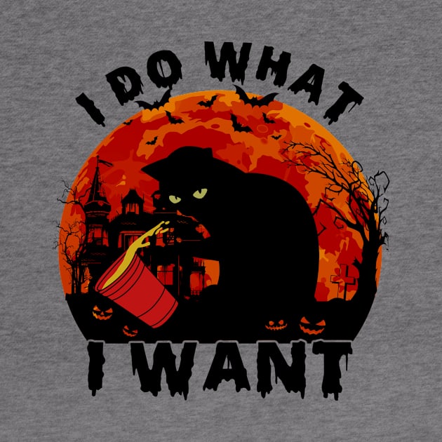 I Do What I Want Cat Halloween by AnnetteNortonDesign